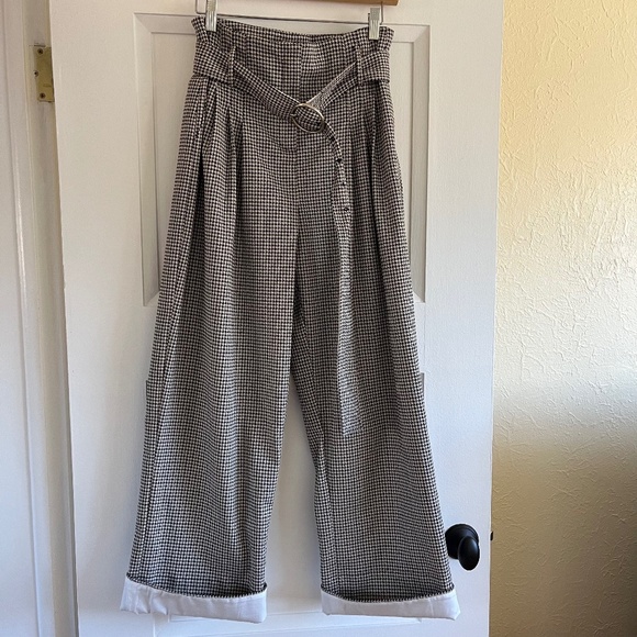 NWT Yigal Azrouel High Waisted Houndstooth Pants - Picture 1 of 7